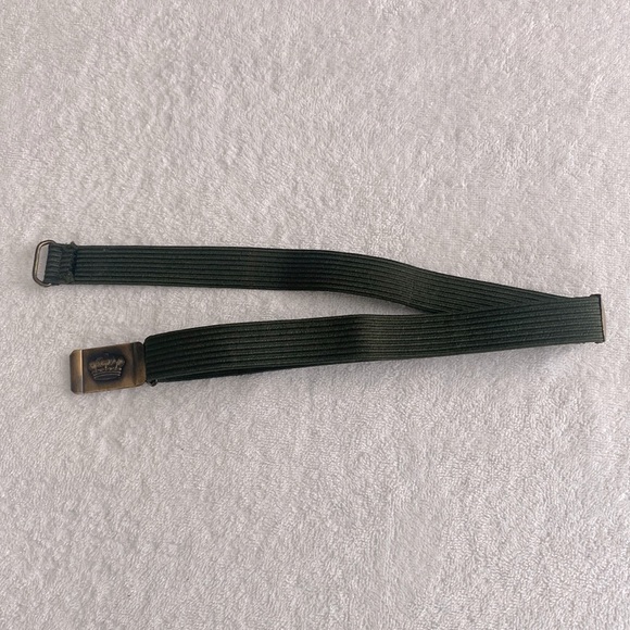 Vintage Crown brass belt buckle with elastic belt - Picture 1 of 3